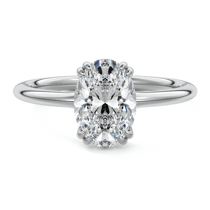 Platinum Oval Diamond Solitaire Engagement Ring
