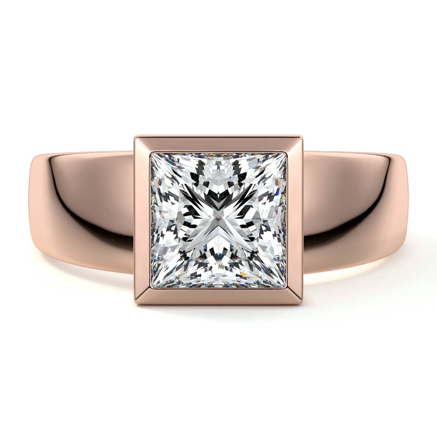 Rose gold Princess Diamond Solitaire Engagement Ring