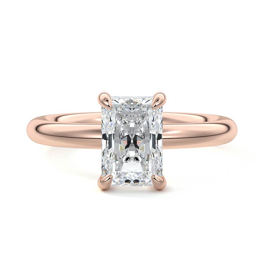 Rose gold Radiant Diamond Solitaire Engagement Ring