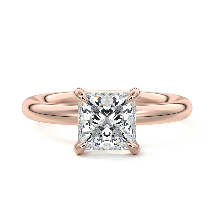 Rose gold Princess Diamond Solitaire Engagement Ring