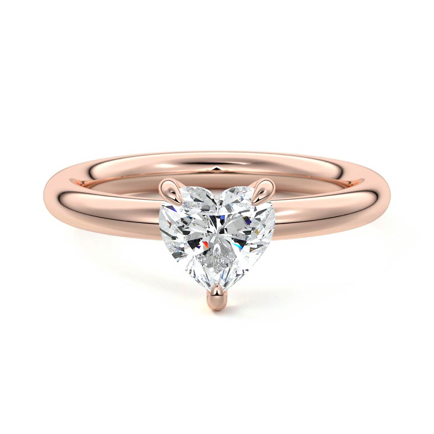 Rose gold Heart Diamond Solitaire Engagement Ring