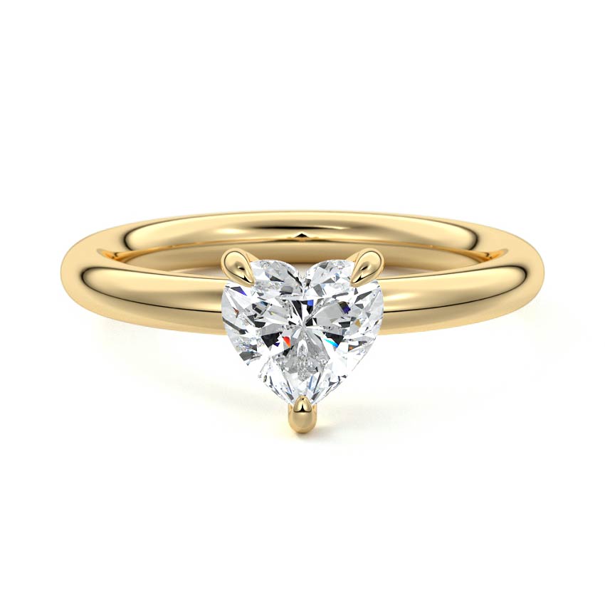 Yellow gold Heart Diamond Solitaire Engagement Ring