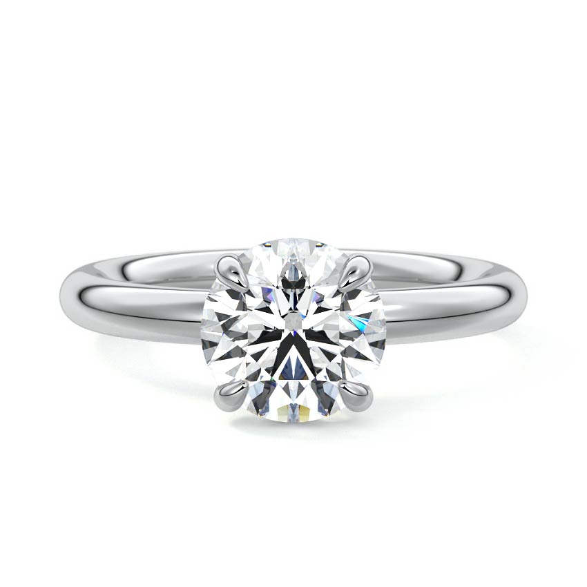 White gold Round Diamond Solitaire Engagement Ring