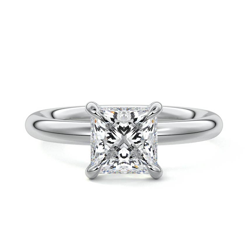 White gold Princess Diamond Solitaire Engagement Ring