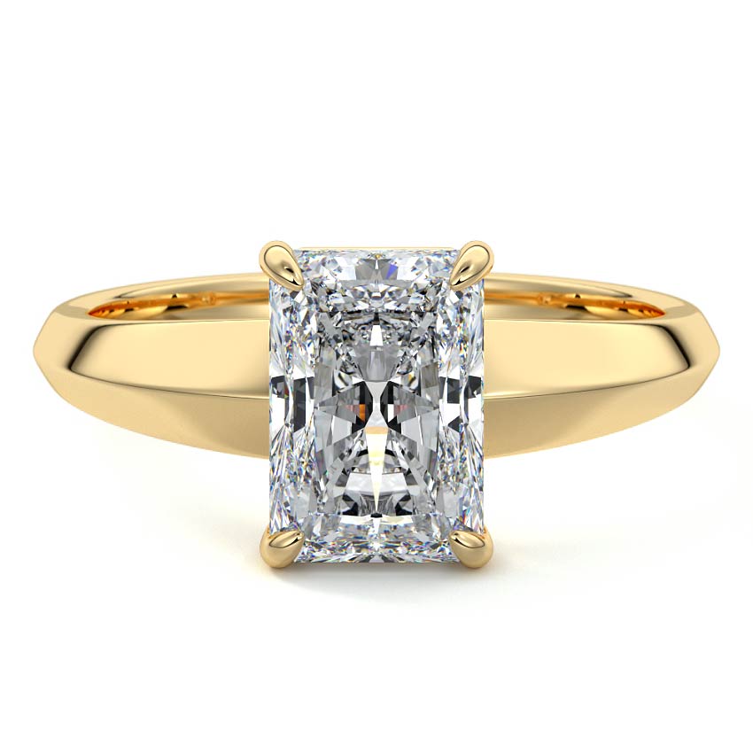 Yellow gold Radiant Diamond Solitaire Engagement Ring