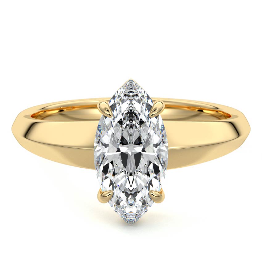 Yellow gold Marquise Diamond Solitaire Engagement Ring