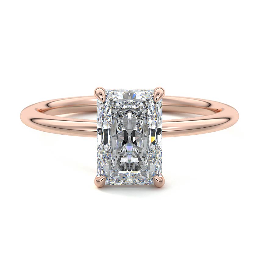 Rose gold Radiant Diamond Classic Solitaire Engagement Ring