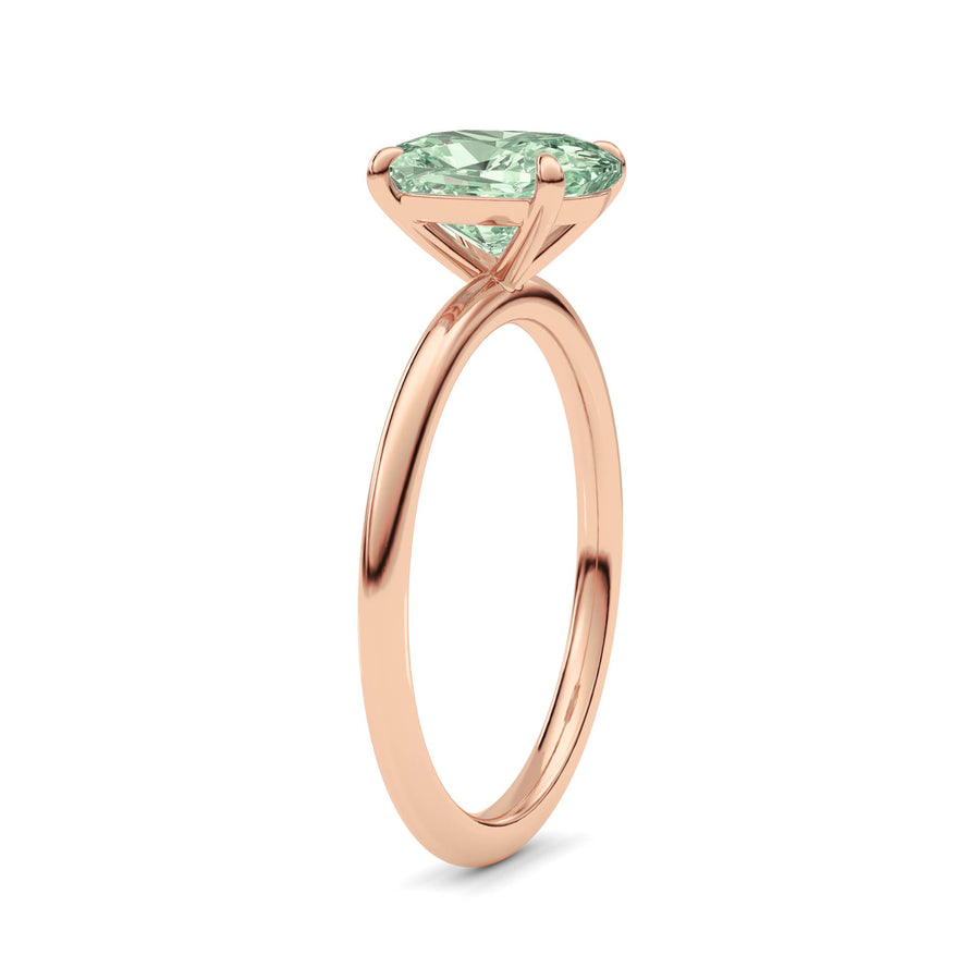 Rose gold Fancy Green Pear Cut Diamond Classic Solitaire Engagement Ring