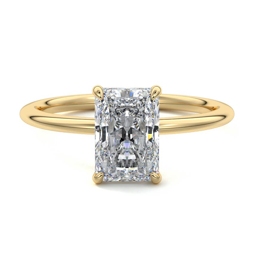 Yellow gold Radiant Diamond Classic Solitaire Engagement Ring
