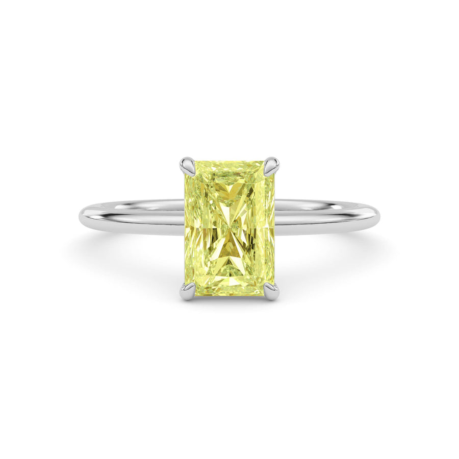 Yellow gold Fancy Yellow Radiant Cut Diamond Classic Solitaire Engagement Ring