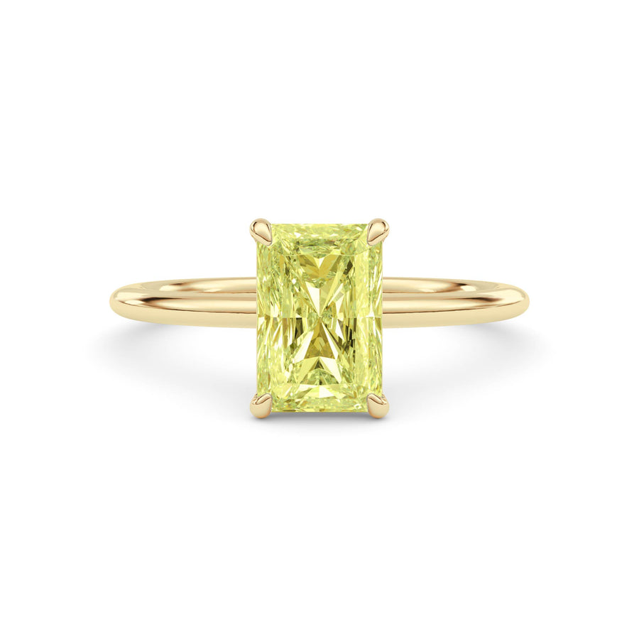Yellow gold Fancy Yellow Radiant Cut Diamond Classic Solitaire Engagement Ring
