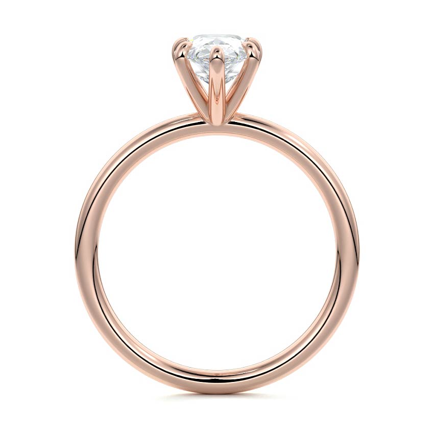 Rose gold Pear Diamond Solitaire Engagement Ring with Twisted Cathedral Setting