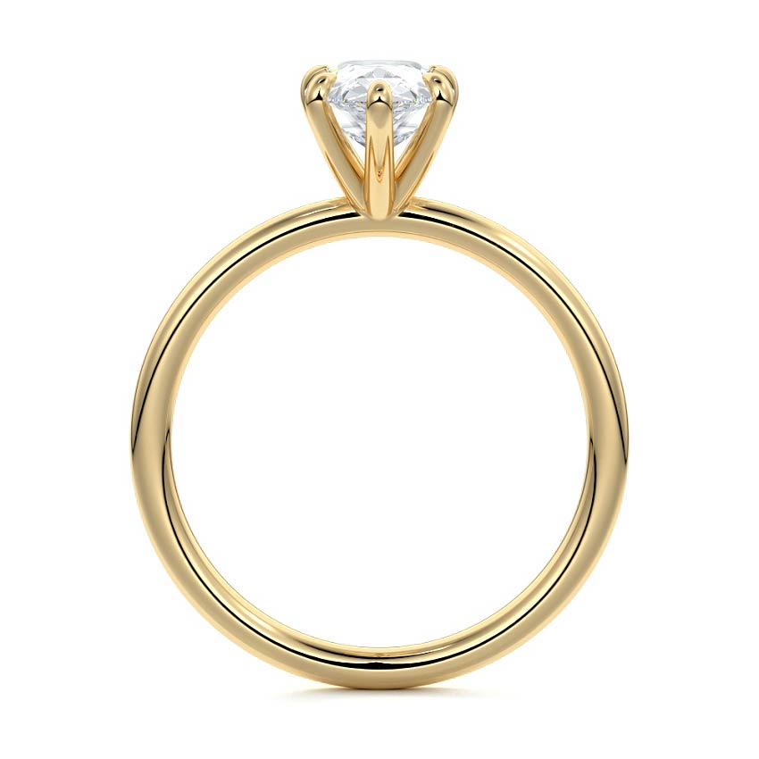 Yellow gold Pear Diamond Solitaire Engagement Ring with Twisted Cathedral Setting