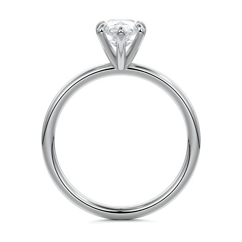 Platinum Pear Diamond Solitaire Engagement Ring with Twisted Cathedral Setting