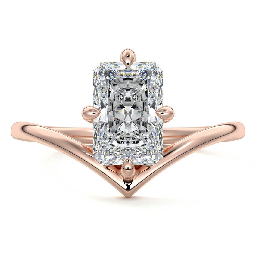 Rose gold Radiant Diamond Solitaire Engagement Ring