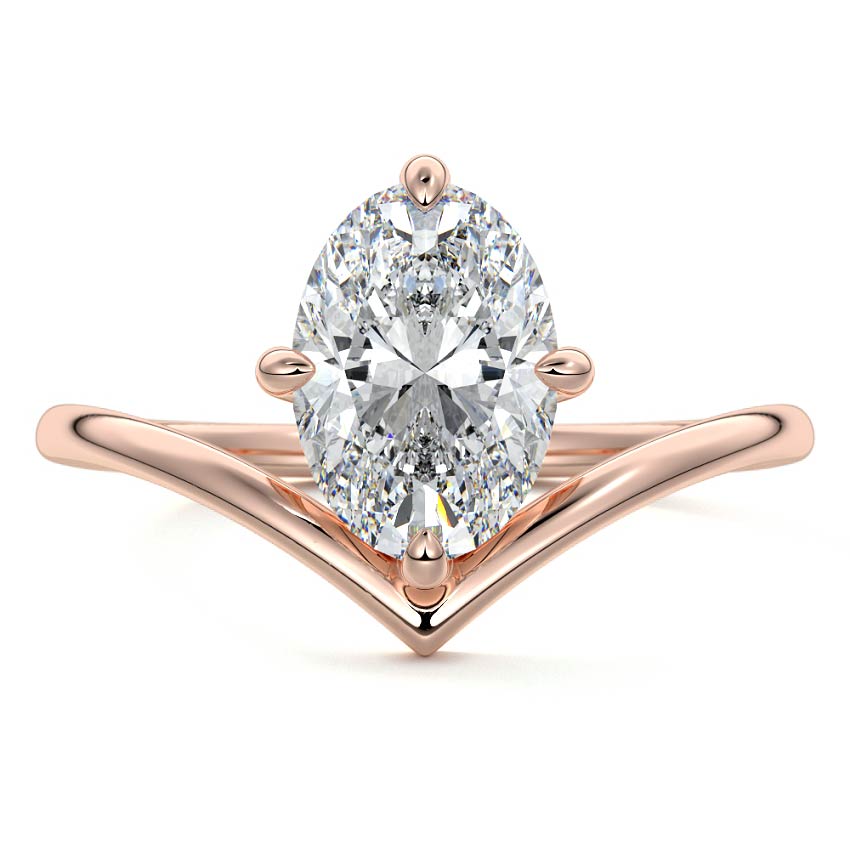 Rose gold Oval Diamond Solitaire Engagement Ring