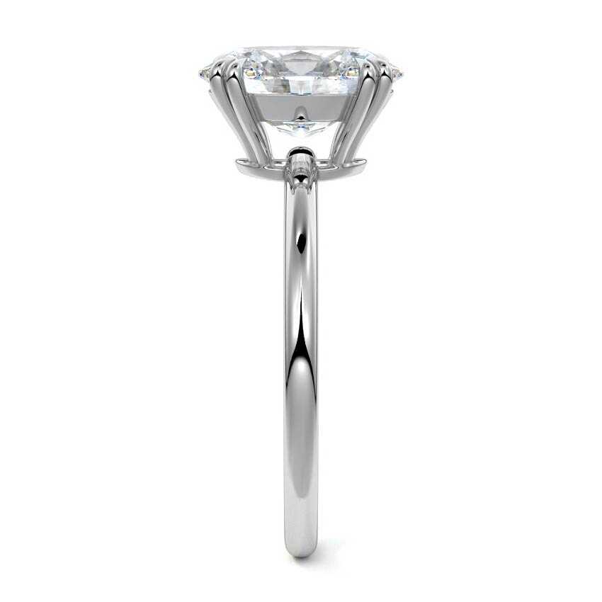 White gold Oval Diamond Solitaire Engagement Ring with Classic Basket Setting