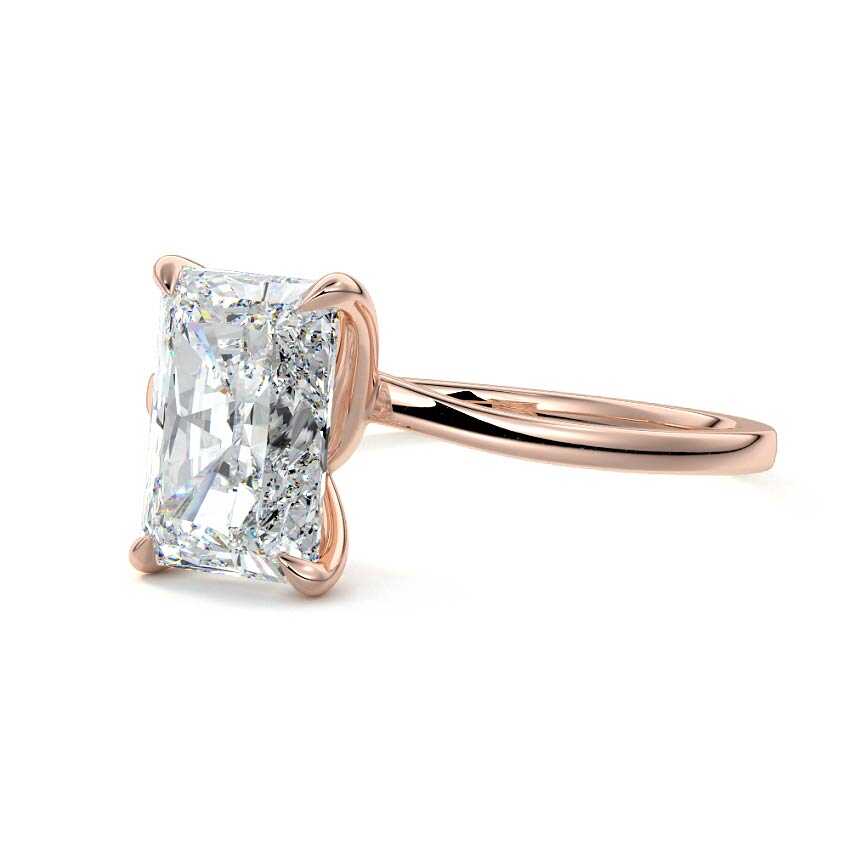 Rose gold Radiant Diamond Solitaire Engagement Ring