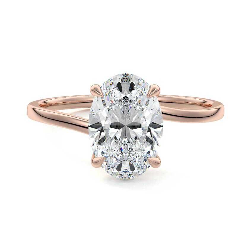 Rose gold Oval Diamond Solitaire Engagement Ring