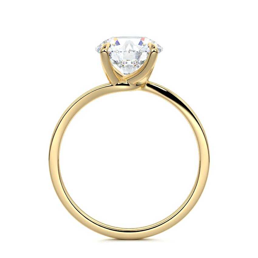 Yellow gold Round Diamond Solitaire Engagement Ring