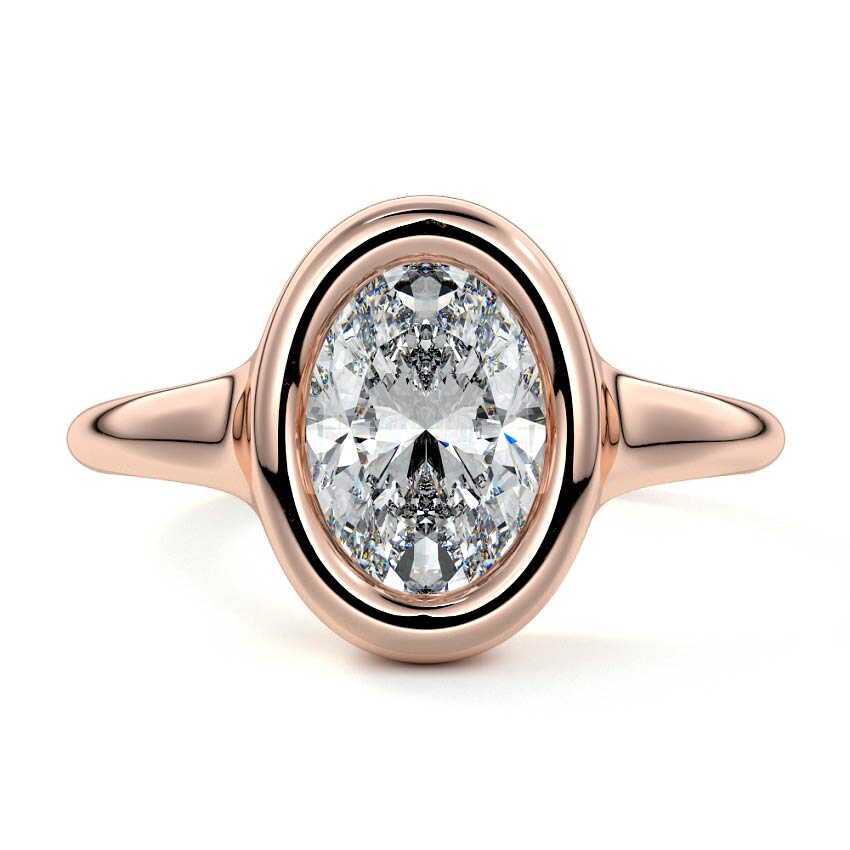 Rose gold Oval Diamond Solitaire Engagement Ring