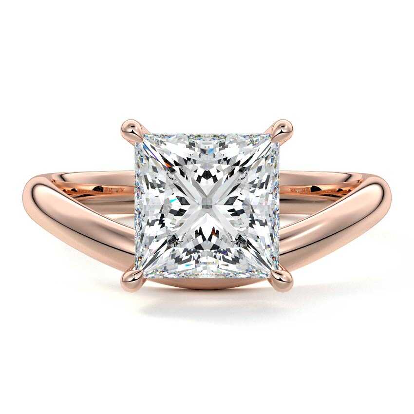 Rose gold Princess Diamond Solitaire Engagement Ring