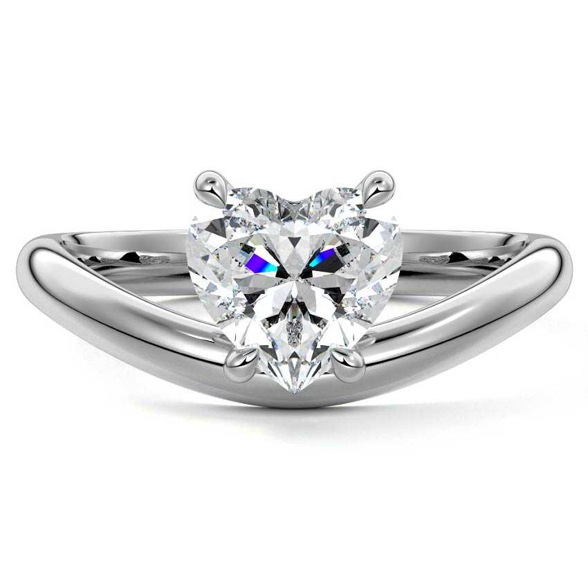 Platinum Heart Diamond Solitaire Engagement Ring
