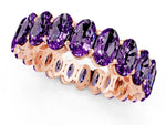 Oval Cut Amethyst Eternity Band in Rose gold with Shared Prong Setting_1