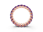 Oval Cut Amethyst Eternity Band in Rose gold with Shared Prong Setting_3