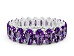 Oval Cut Amethyst Eternity Band in White gold with Shared Prong Setting
