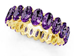 Oval Cut Amethyst Eternity Band in Yellow gold with Shared Prong Setting_1