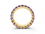 Oval Cut Amethyst Eternity Band in Yellow gold with Shared Prong Setting_3