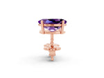 Oval Cut Amethyst Stud Earrings in Rose gold with Basket Setting_2