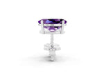 Oval Cut Amethyst Stud Earrings in White gold with Basket Setting_2