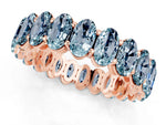 Oval Cut Aquamarine Eternity Band in Rose gold with Shared Prong Setting_1