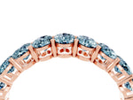 Oval Cut Aquamarine Eternity Band in Rose gold with Shared Prong Setting_4