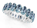 Oval Cut Aquamarine Eternity Band in Silver with Shared Prong Setting_1