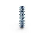Oval Cut Aquamarine Eternity Band in White gold with Shared Prong Setting_2