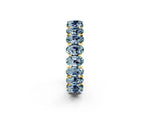 Oval Cut Aquamarine Eternity Band in Yellow gold with Shared Prong Setting_2