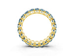 Oval Cut Aquamarine Eternity Band in Yellow gold with Shared Prong Setting_3