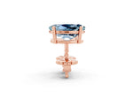Oval Cut Aquamarine Stud Earrings in Rose gold with Basket Setting_2