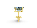 Oval Cut Aquamarine Stud Earrings in Yellow gold with Basket Setting_2