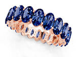Oval Cut Blue Sapphire Eternity Band in Rose gold with Shared Prong Setting_1