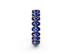Oval Cut Blue Sapphire Eternity Band in Rose gold with Shared Prong Setting_2