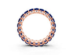 Oval Cut Blue Sapphire Eternity Band in Rose gold with Shared Prong Setting_3