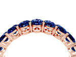 Oval Cut Blue Sapphire Eternity Band in Rose gold with Shared Prong Setting_4