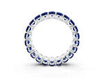 Oval Cut Blue Sapphire Eternity Band in Silver with Shared Prong Setting_3