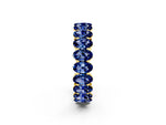 Oval Cut Blue Sapphire Eternity Band in Yellow gold with Shared Prong Setting_2