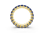 Oval Cut Blue Sapphire Eternity Band in Yellow gold with Shared Prong Setting_3