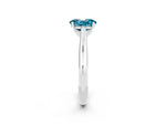 Oval Cut Blue Topaz Cathedral Solitaire Engagement Ring in White gold with Prong Setting_2